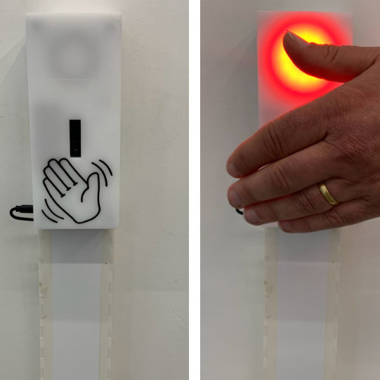 A contactless lift button deployed as an augmentation to an existing appliance